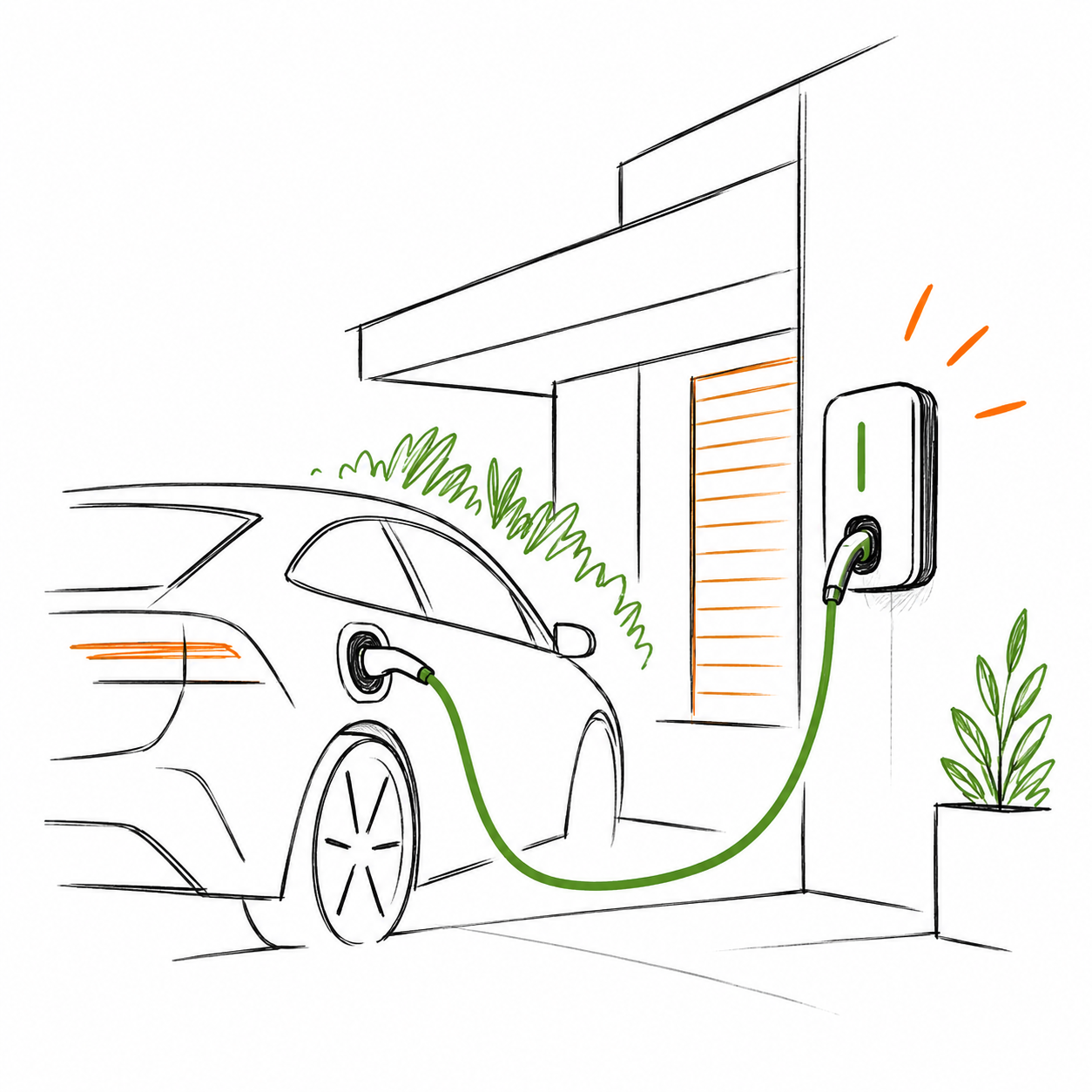 Cargador para coche eléctrico instalado en una vivienda particular en el País Vasco